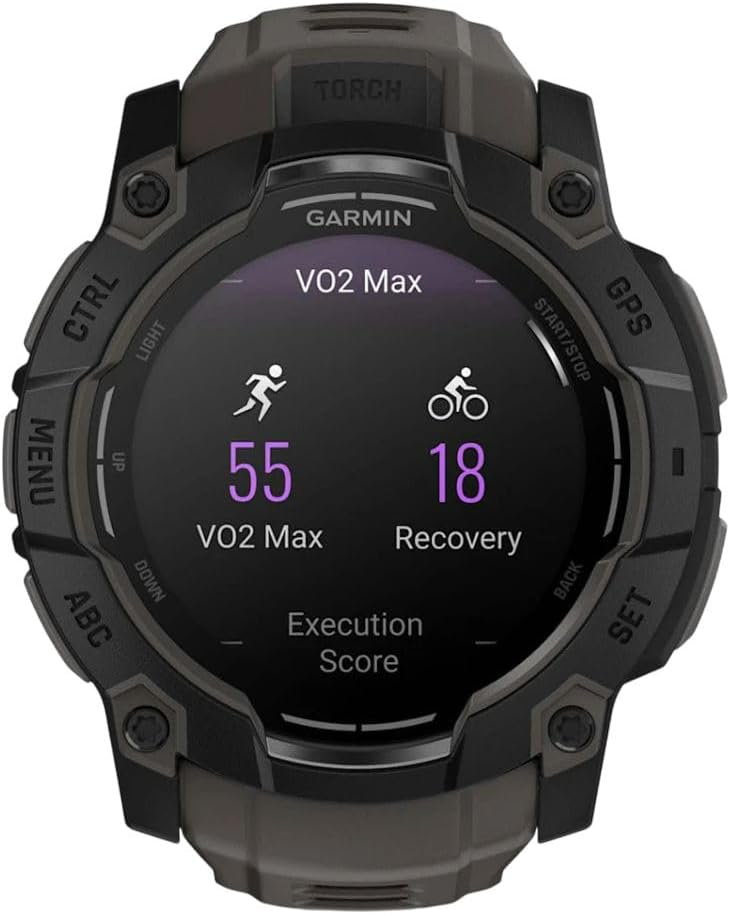Garmin Instinct® 3 Tactical Edition, 50mm, Solar Charged Display, Rugged Outdoor GPS Smartwatch