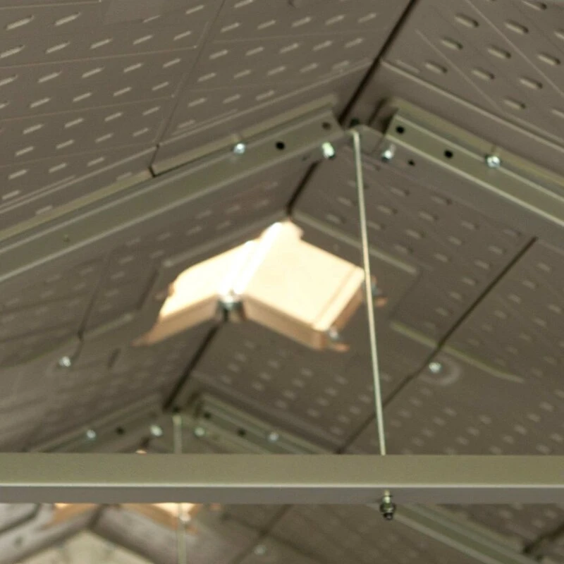 8' wide x 12.5' deep plastic storage shed