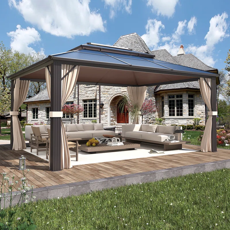 16 Ft. W x 12 Ft. DAluminum Patio Hardtop Gazebo