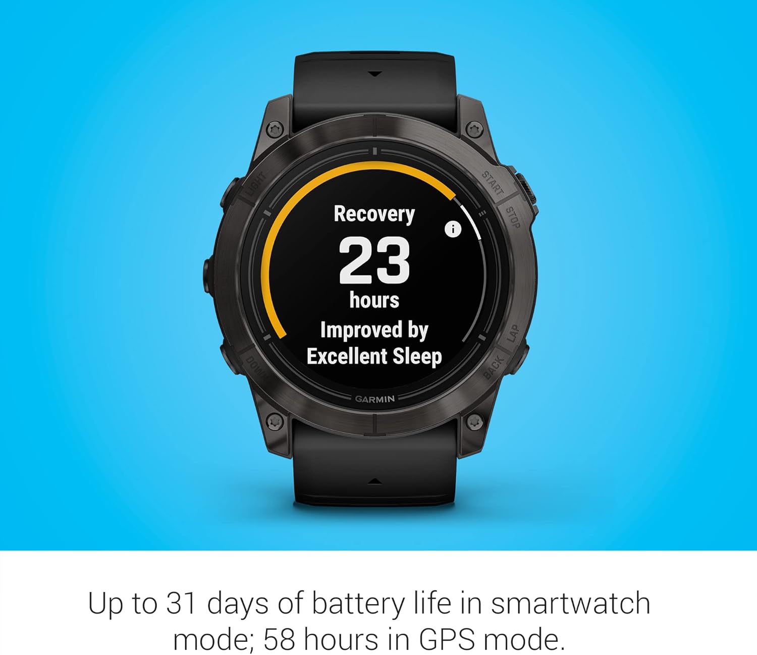 Garmin epix Pro (Gen 2) Sapphire Edition, 47mm, High Performance Smartwatch, Advanced Training Technology, Built-in Flashlight, Black