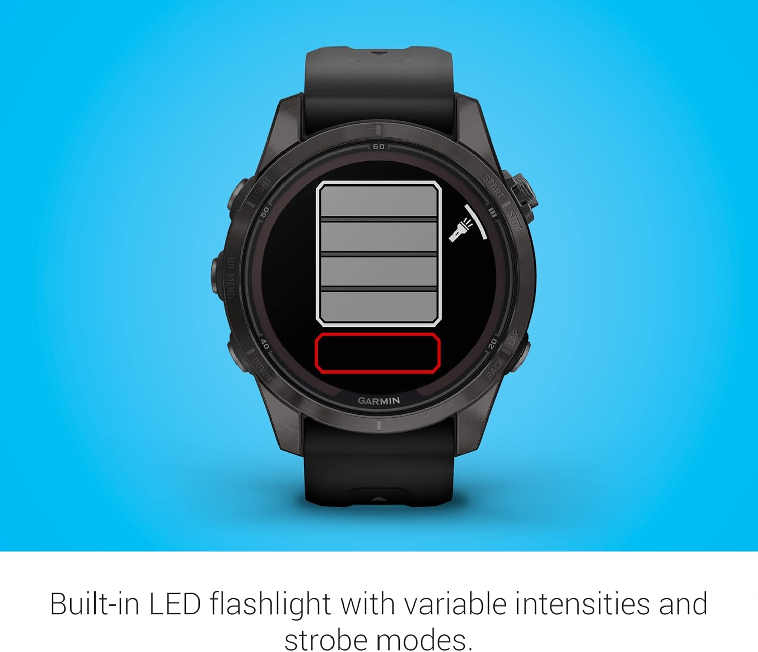 Garmin fēnix 7X Pro Sapphire Solar, Multisport GPS Smartwatch, Built-in Flashlight, Solar Charging Capability, 010-02778-10, Black