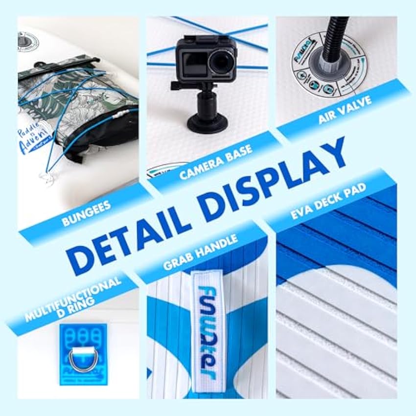 FunWater Inflatable Stand Up Paddle Board with Premium SUP Paddleboard Accessories, Wide Stable Anti-Slip EVA Deck, Paddle Boards for Adults & Youth of All Skill Levels