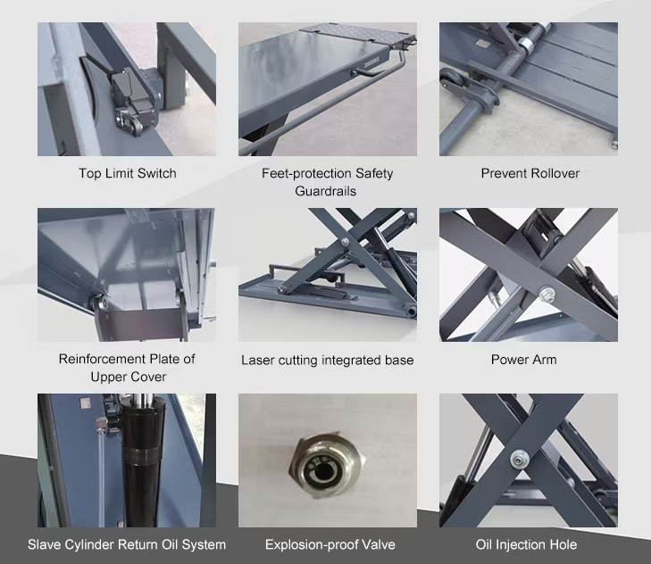 Mobile Auto Shop Hydraulic Scissor Lifting Machine MID Rise Portable Car Lift