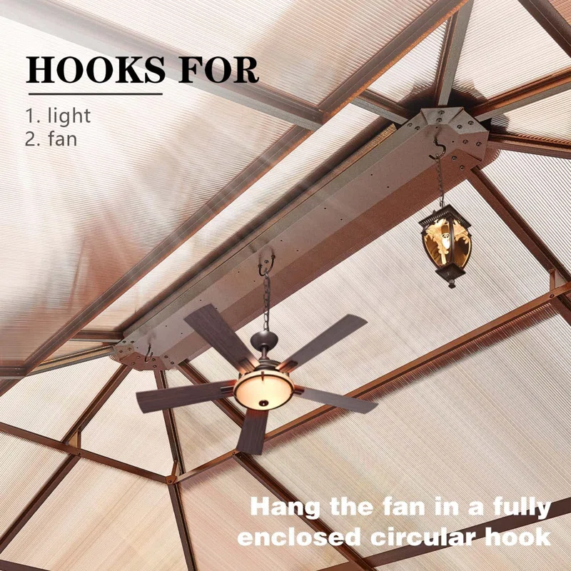 16 Ft. W x 12 Ft. DAluminum Patio Hardtop Gazebo