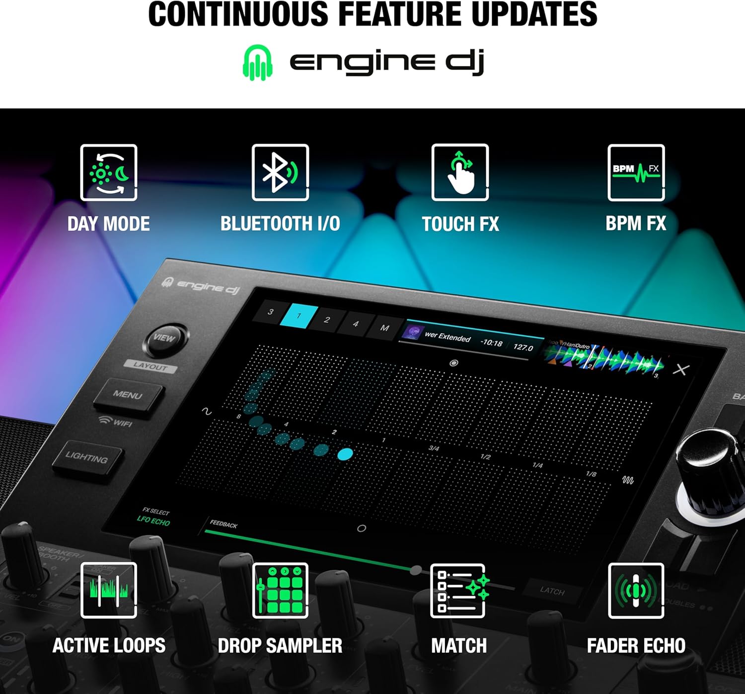 Denon DJ SC LIVE 4 Standalone DJ Controller with Stem Separation on 4-Decks, Wi-Fi Streaming, Build-in Speakers, Serato DJ and Virtual DJ Compatible