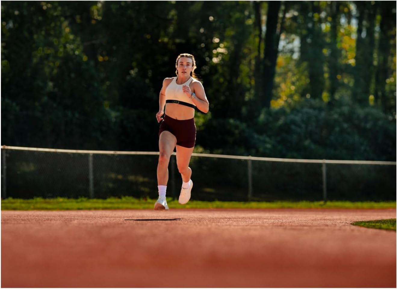 Garmin® Forerunner® 970, Premium GPS Running and Triathlon Smartwatch, AMOLED Display, Built-in LED Flashlight, Soft Gold Titanium with French Gray Case and French Gray/Translucent Indigo Band