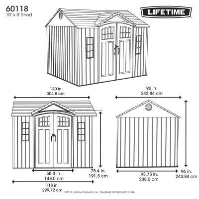 LIFETIME 10 FT. X 8 FT. OUTDOOR STORAGE SHED