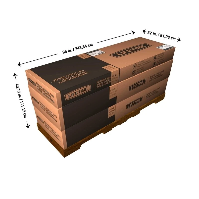 Double entry 15' wide x 8' deep plastic storage shed