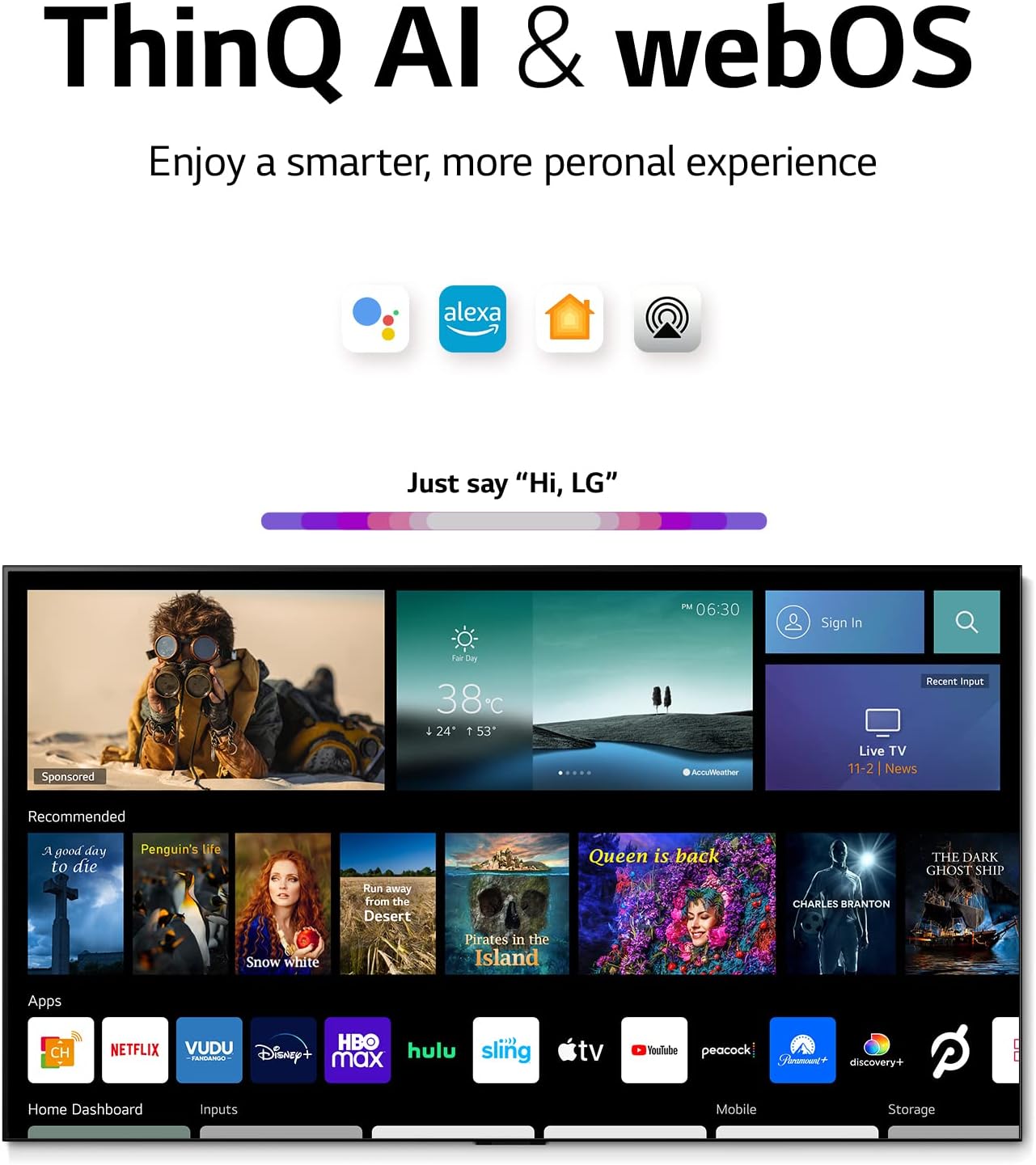 LG C2 Series 55-Inch Class OLED evo Smart TV OLED55C2PUA, 2022 - AI-Powered 4K TV, Alexa Built-in, Dark Silver