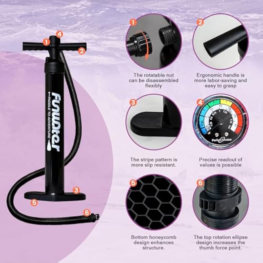 FunWater Inflatable Stand Up Paddle Board with Premium SUP Paddleboard Accessories, Wide Stable Anti-Slip EVA Deck, Paddle Boards for Adults & Youth of All Skill Levels