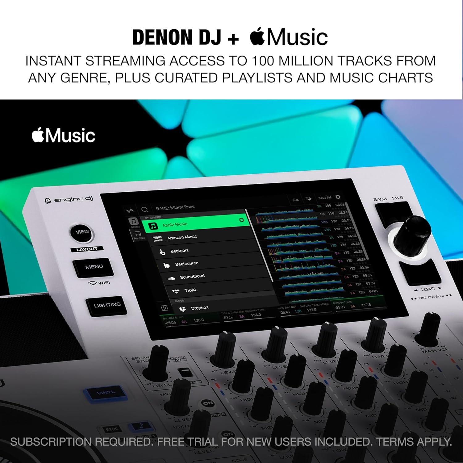Denon DJ SC LIVE 4 Standalone DJ Controller with Stem Separation on 4-Decks, Wi-Fi Streaming, Build-in Speakers, Serato DJ and Virtual DJ Compatible