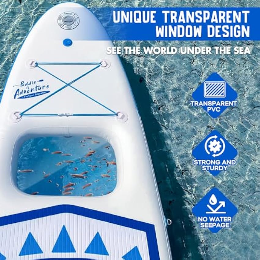 FunWater Inflatable Stand Up Paddle Board with Premium SUP Paddleboard Accessories, Wide Stable Anti-Slip EVA Deck, Paddle Boards for Adults & Youth of All Skill Levels