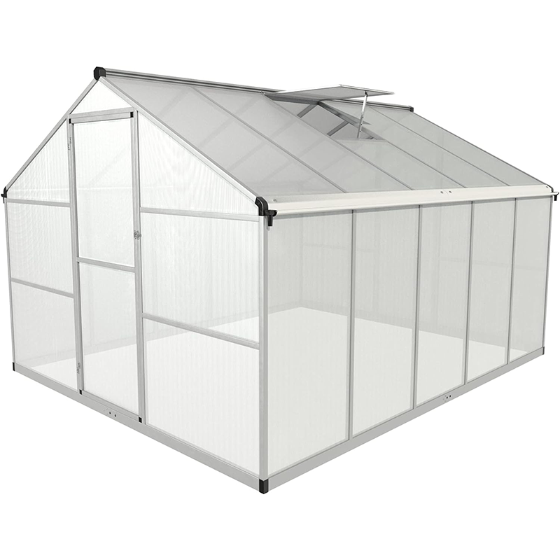 Gegaden Aluminium Greenhouse for the Garden, with 8 cm Thick Base, 301 x 238 x 195 cm, Versatile, Can be used as a Greenhouse, Garden Shed, Tomato Cultivation House, Cold Frame and Plant House