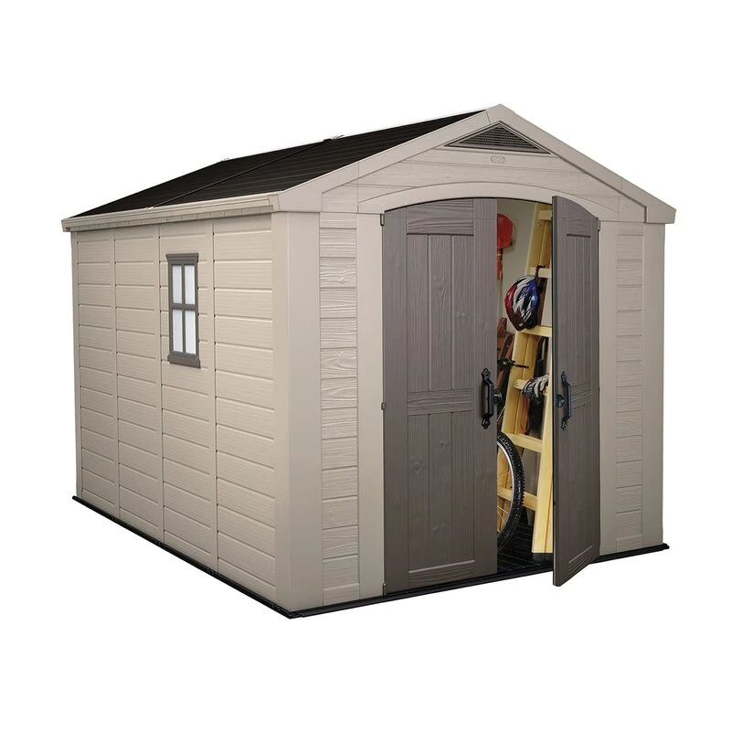 Factor 8 ft wide x 11 ft deep resin storage shed