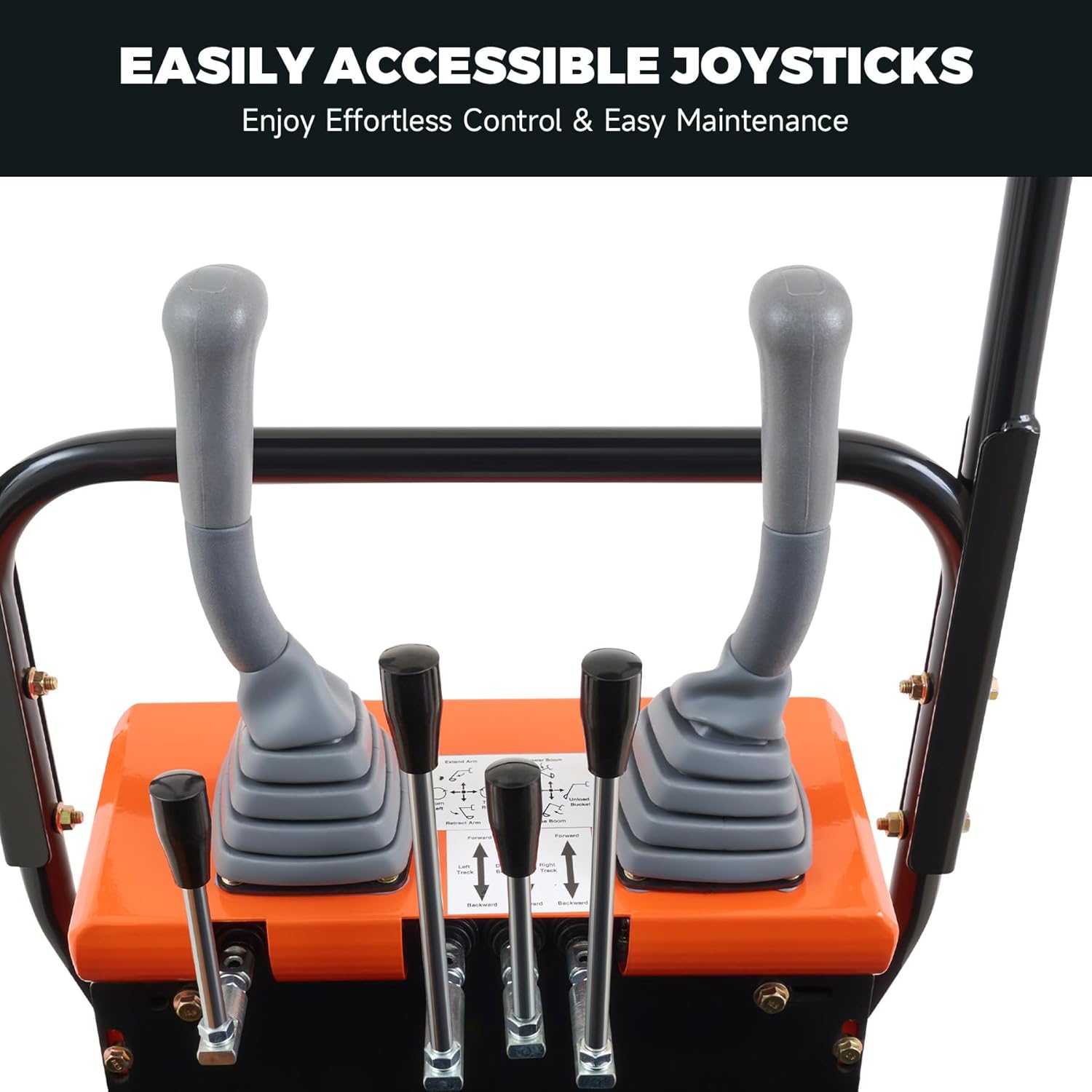 AHM Mini Excavator, 1 Ton Mini Digger with Hammer Auger Log Grapple Quick Hitch Grading Bucket & Rake Included, 13.5 hp Small Crawler Machine with Rain Canopy for Home Garden Farm Park Roadway Digging