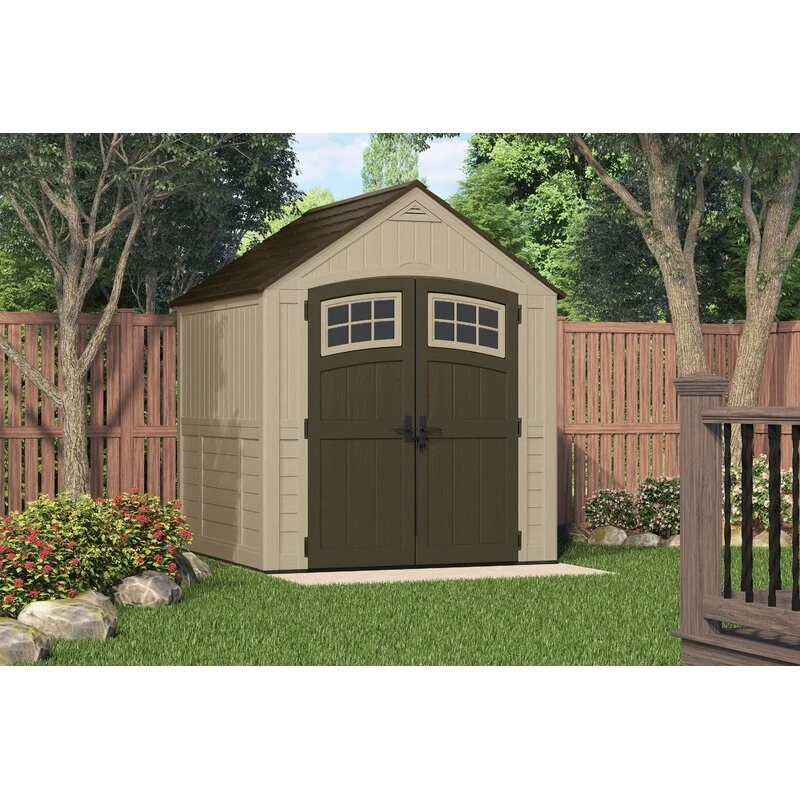 Outdoor Sutton 7 1/2 ft wide x 7 ft deep resin storage shed
