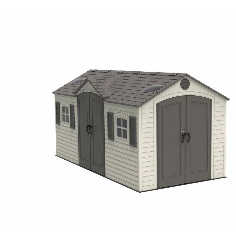 Dual Entry 15 ft. W x 8 ft. D Plastic Storage Shed
