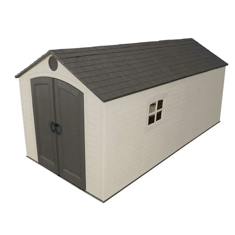 8' wide x 15' deep plastic storage shed